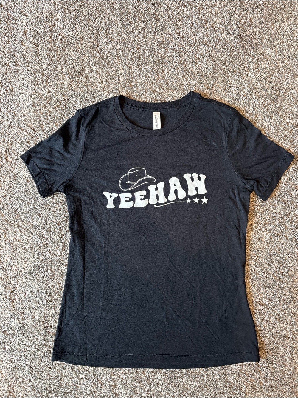 Bella Canvas Black Women's 'YEEHAW' Graphic Tee with White Print